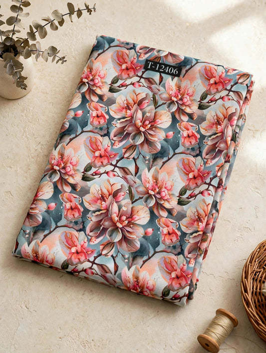 Wholesale T-12406 Georgette Floral Digital Prints - GEORGETTE | The Wardrobe Fabrics