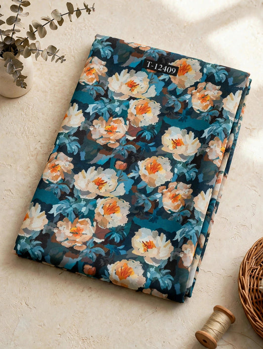 Wholesale T-12409 Georgette Floral Digital Prints - GEORGETTE | The Wardrobe Fabrics