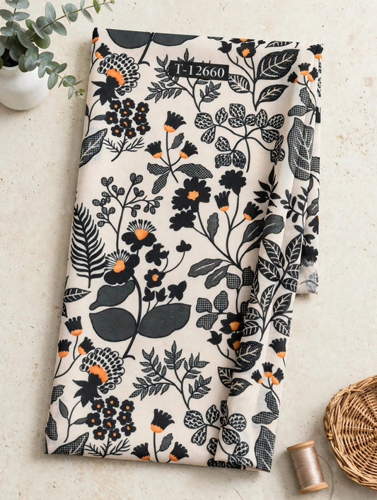 Wholesale T-12660 Botanical Etching On Georgette Fabric - GEORGETTE | The Wardrobe Fabrics