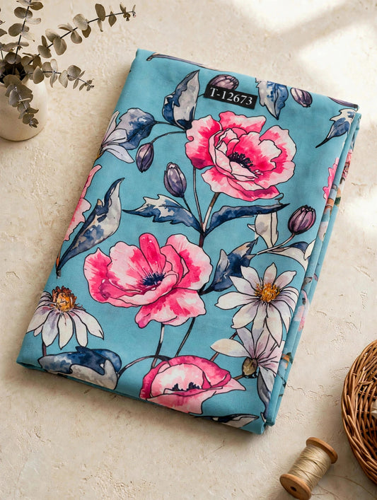 Wholesale T-12673 Beautiful Trendy Flower Georgette Digital Prints - GEORGETTE | The Wardrobe Fabrics