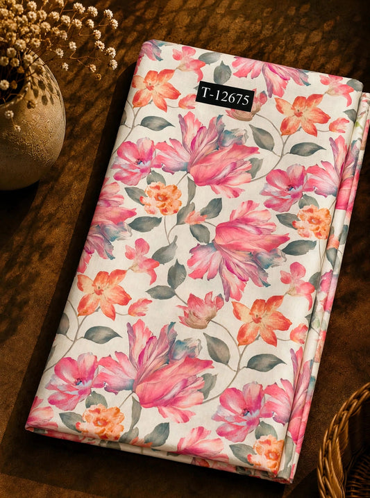 Wholesale T-12675 Beautiful Floral Prints On Muslin - MUSLIN | The Wardrobe Fabrics