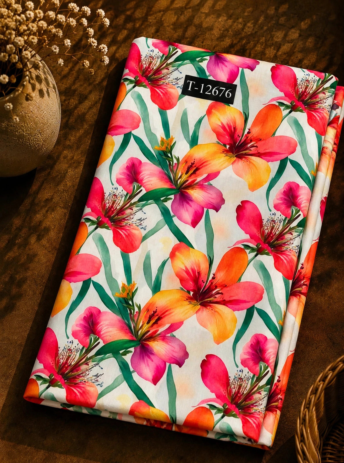 Wholesale T-12676 Beautiful Floral Prints On Muslin - MUSLIN | The Wardrobe Fabrics
