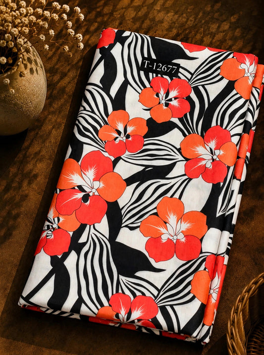 Wholesale T-12677 Beautiful Floral Prints On Muslin - MUSLIN | The Wardrobe Fabrics
