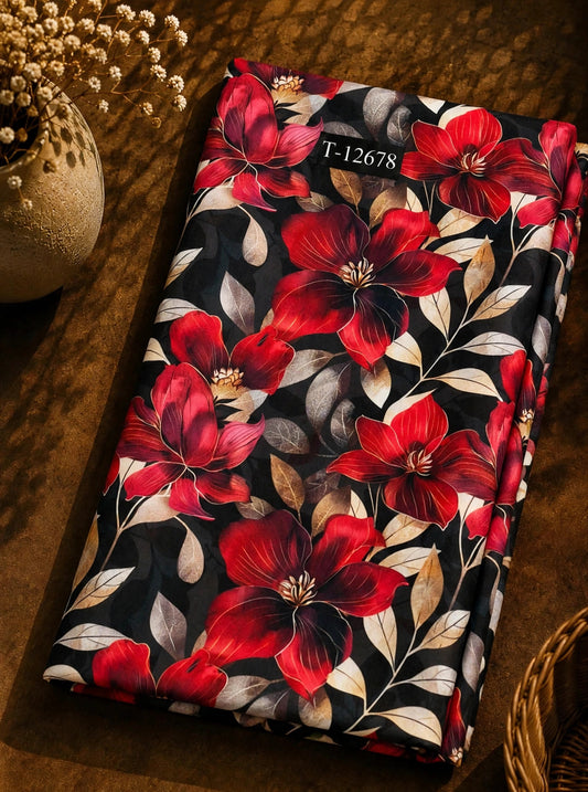 Wholesale T-12678 Beautiful Floral Prints On Muslin - MUSLIN | The Wardrobe Fabrics