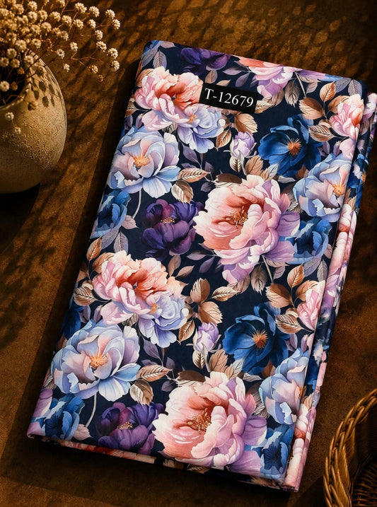 Wholesale T-12679 Beautiful Floral Prints On Muslin - MUSLIN | The Wardrobe Fabrics