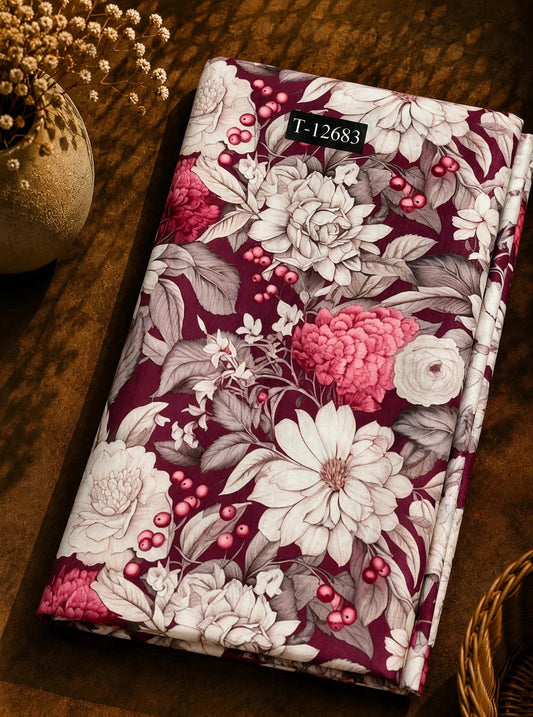 Wholesale T-12683 Premium Floral Prints On Muslin - MUSLIN | The Wardrobe Fabrics