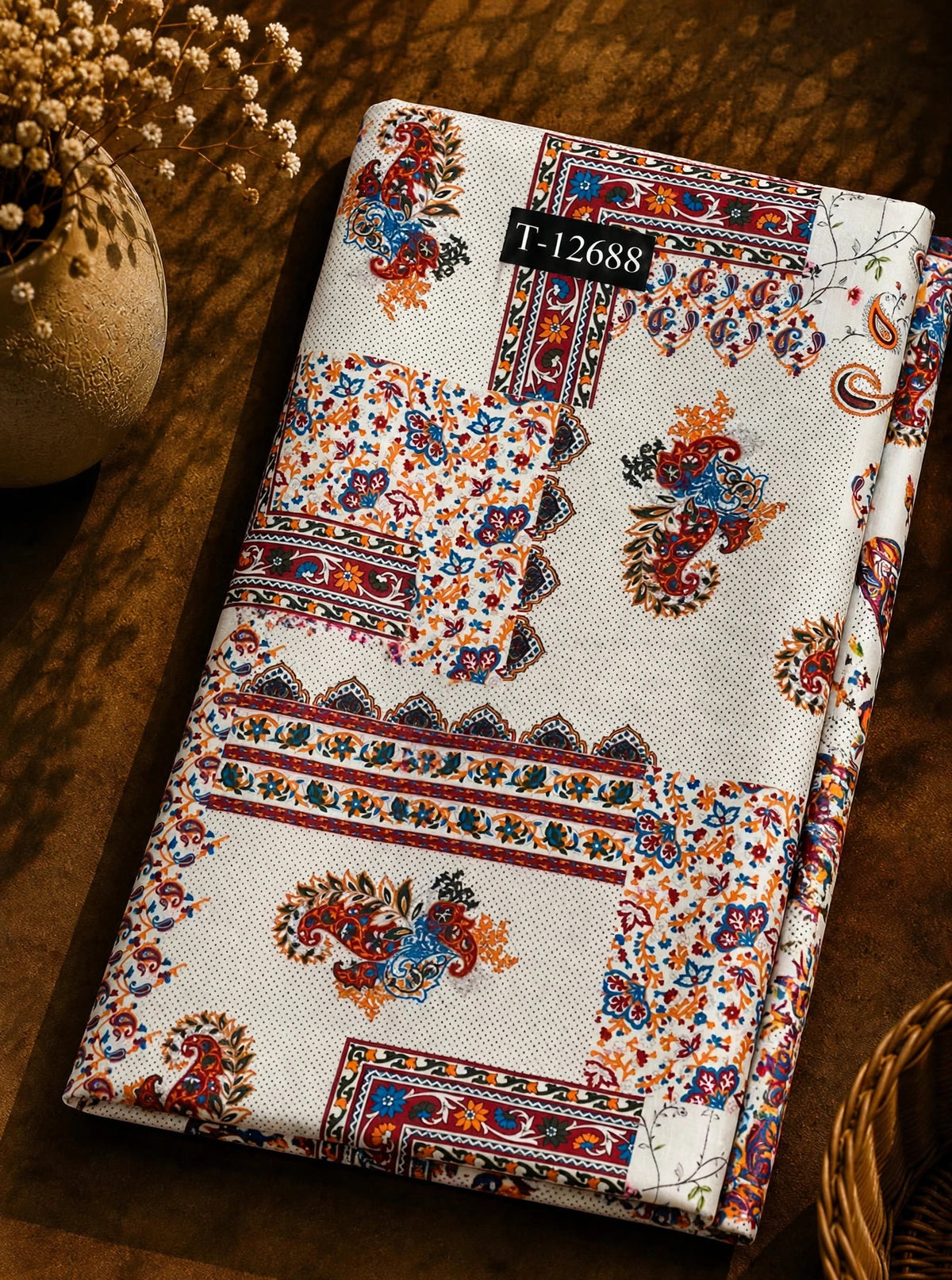 Wholesale T-12688 Premium Floral Prints On Muslin - MUSLIN | The Wardrobe Fabrics