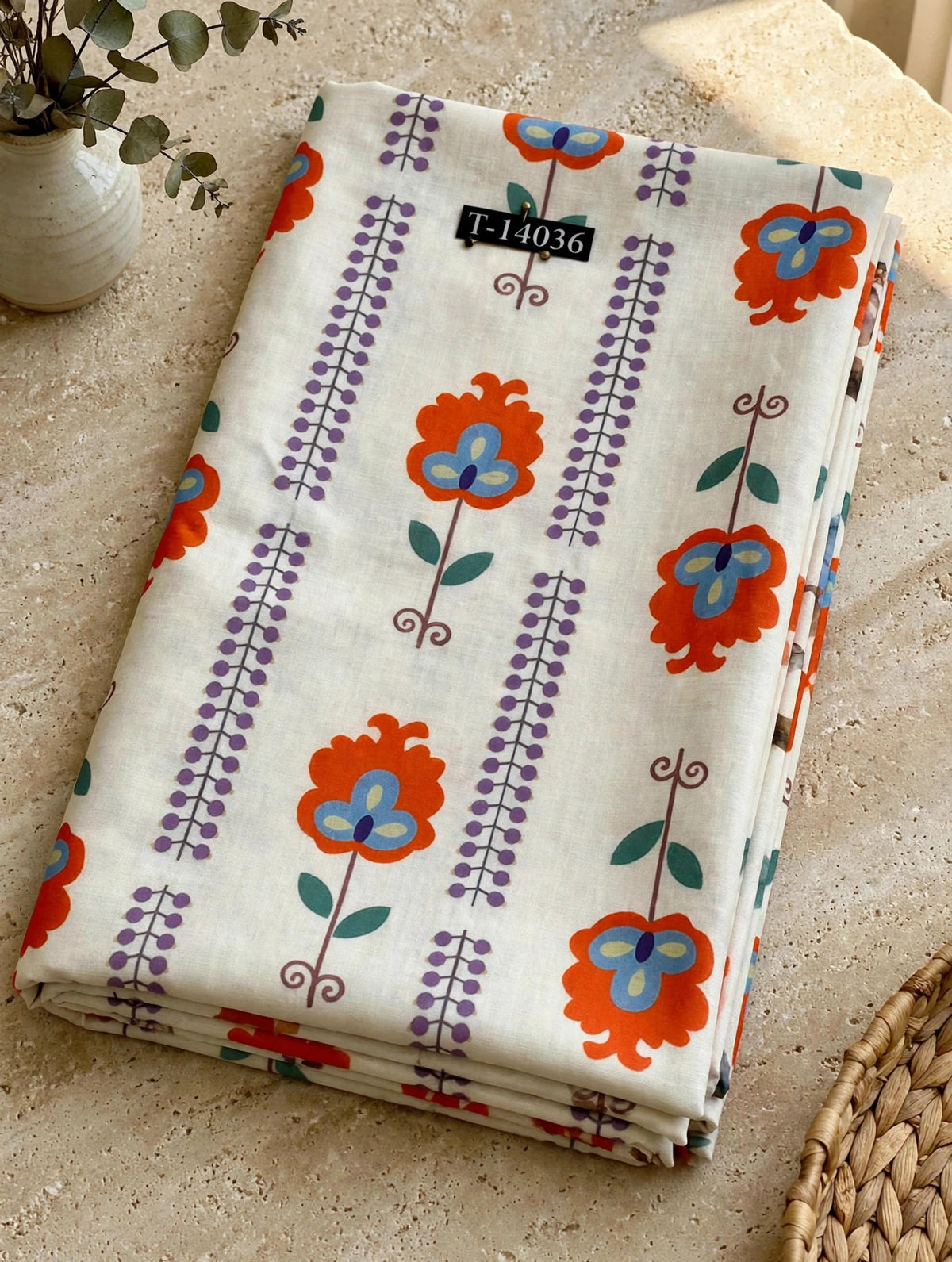 Wholesale T-14036 Floral Prints On Poly Cotton Fabric - POLY COTTON | The Wardrobe Fabrics