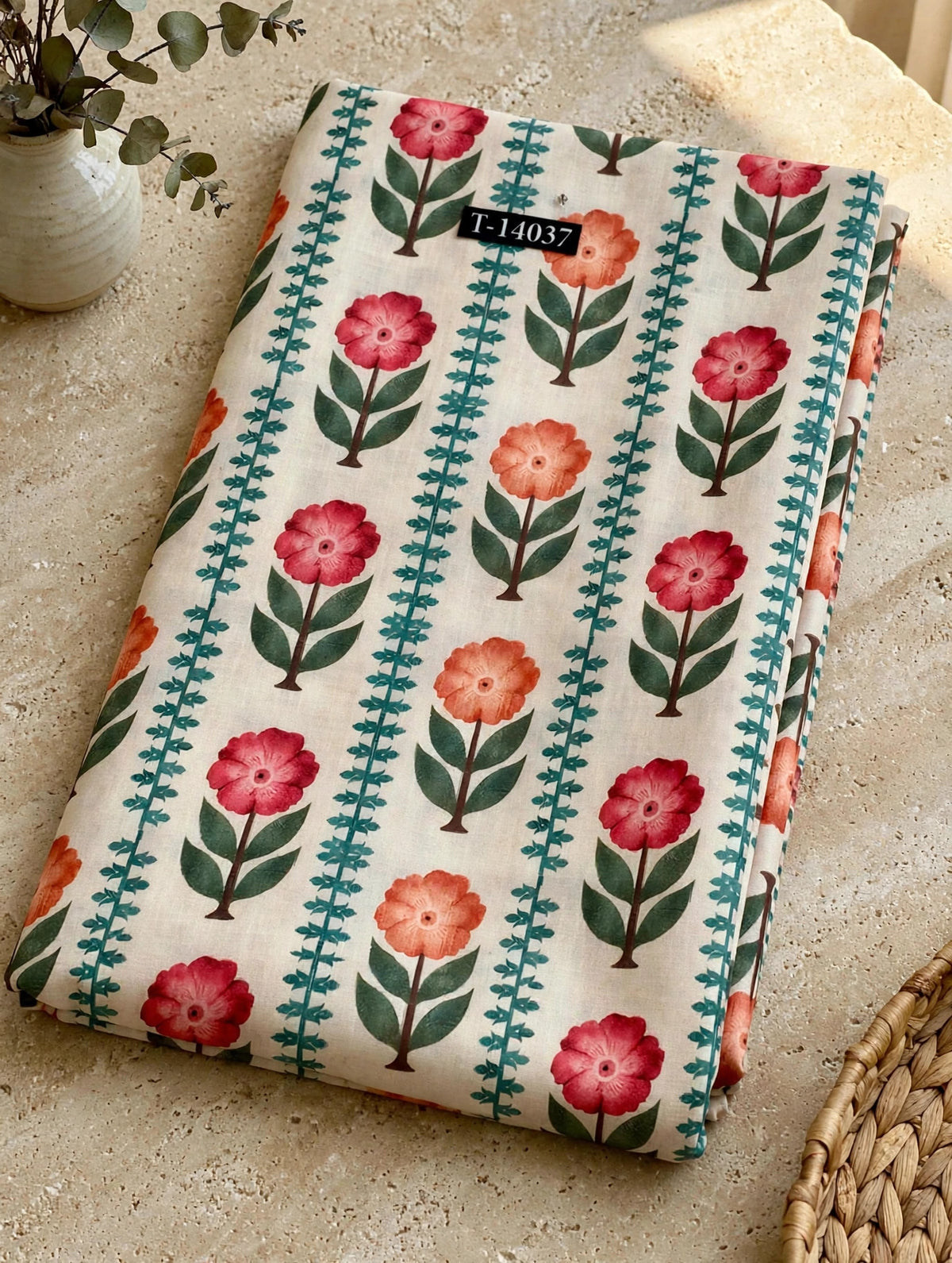 Wholesale T-14037 Floral Prints On Poly Cotton Fabric - POLY COTTON | The Wardrobe Fabrics