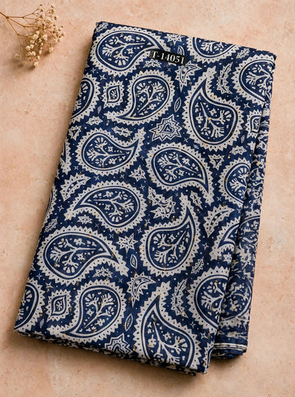 Wholesale T-14051 Paisley Prints On Chanderi Butta Fabric - CHANDERI BUTTA | The Wardrobe Fabrics