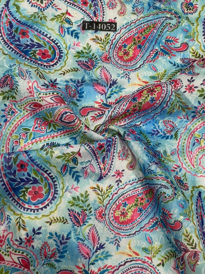 Wholesale T-14052 original fabric photo - CHANDERI BUTTA | The Wardrobe Fabrics