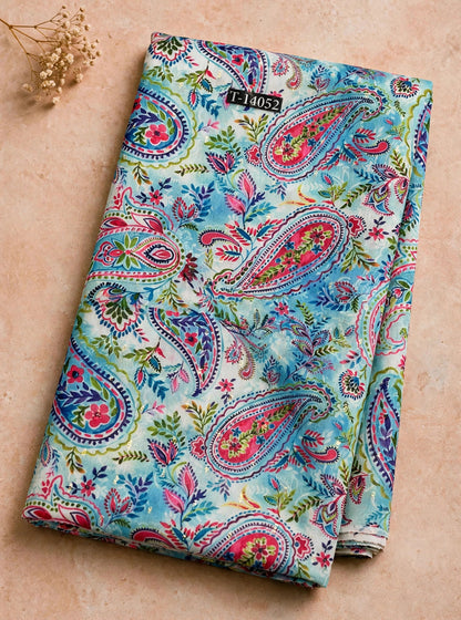 Wholesale T-14052 Paisley Prints On Chanderi Butta Fabric - CHANDERI BUTTA | The Wardrobe Fabrics