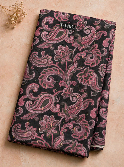 Wholesale T-14053 Paisley Prints On Chanderi Butta Fabric - CHANDERI BUTTA | The Wardrobe Fabrics