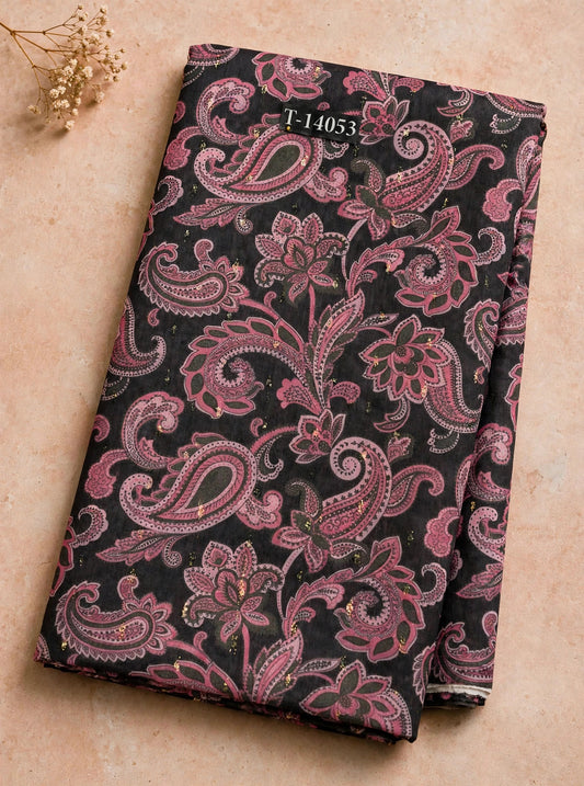 Wholesale T-14053 Paisley Prints On Chanderi Butta Fabric - CHANDERI BUTTA | The Wardrobe Fabrics