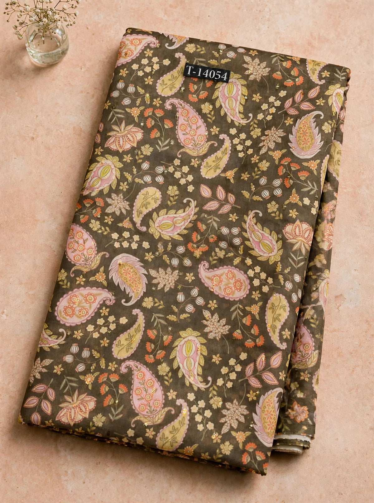Wholesale T-14054 Paisley Prints On Chanderi Butta Fabric - CHANDERI BUTTA | The Wardrobe Fabrics