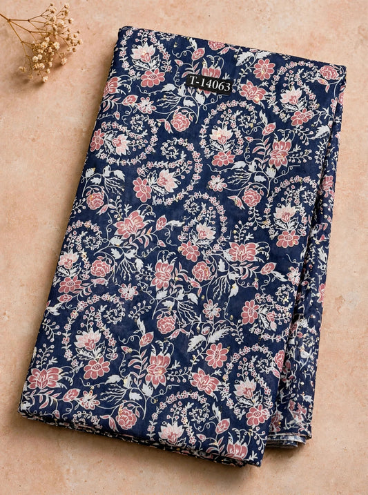 Wholesale T-14063 Paisley Prints On Chanderi Butta Fabric - CHANDERI BUTTA | The Wardrobe Fabrics