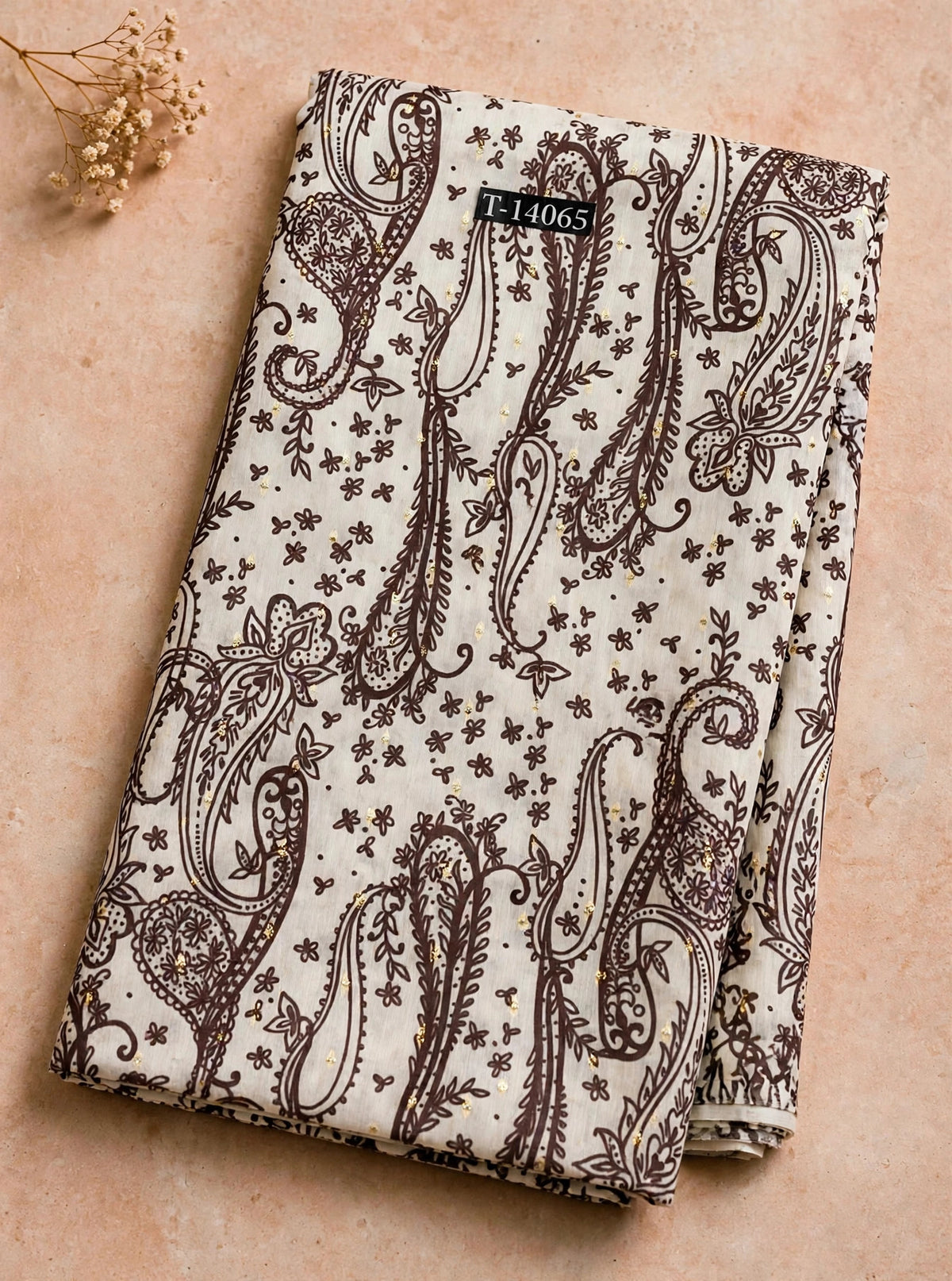 Wholesale T-14065 Paisley Prints On Chanderi Butta Fabric - CHANDERI BUTTA | The Wardrobe Fabrics