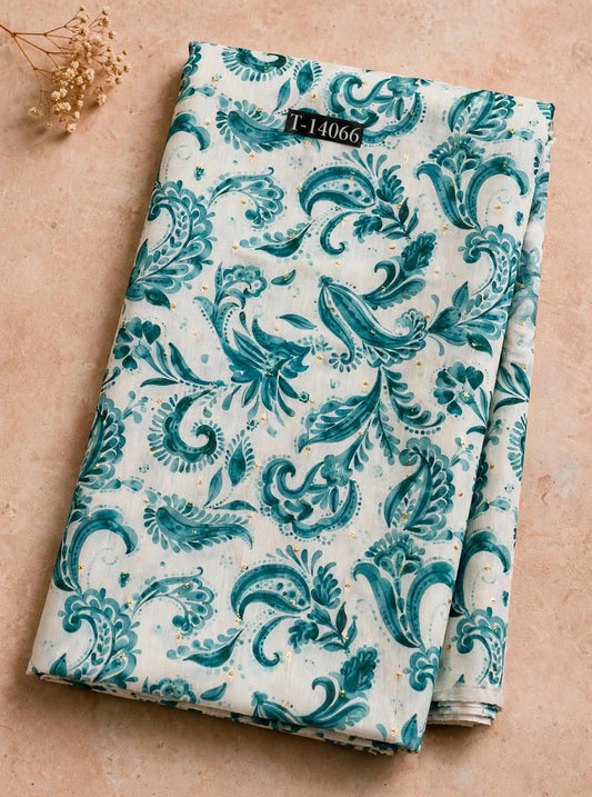 Wholesale T-14066 Paisley Prints On Chanderi Butta Fabric - CHANDERI BUTTA | The Wardrobe Fabrics