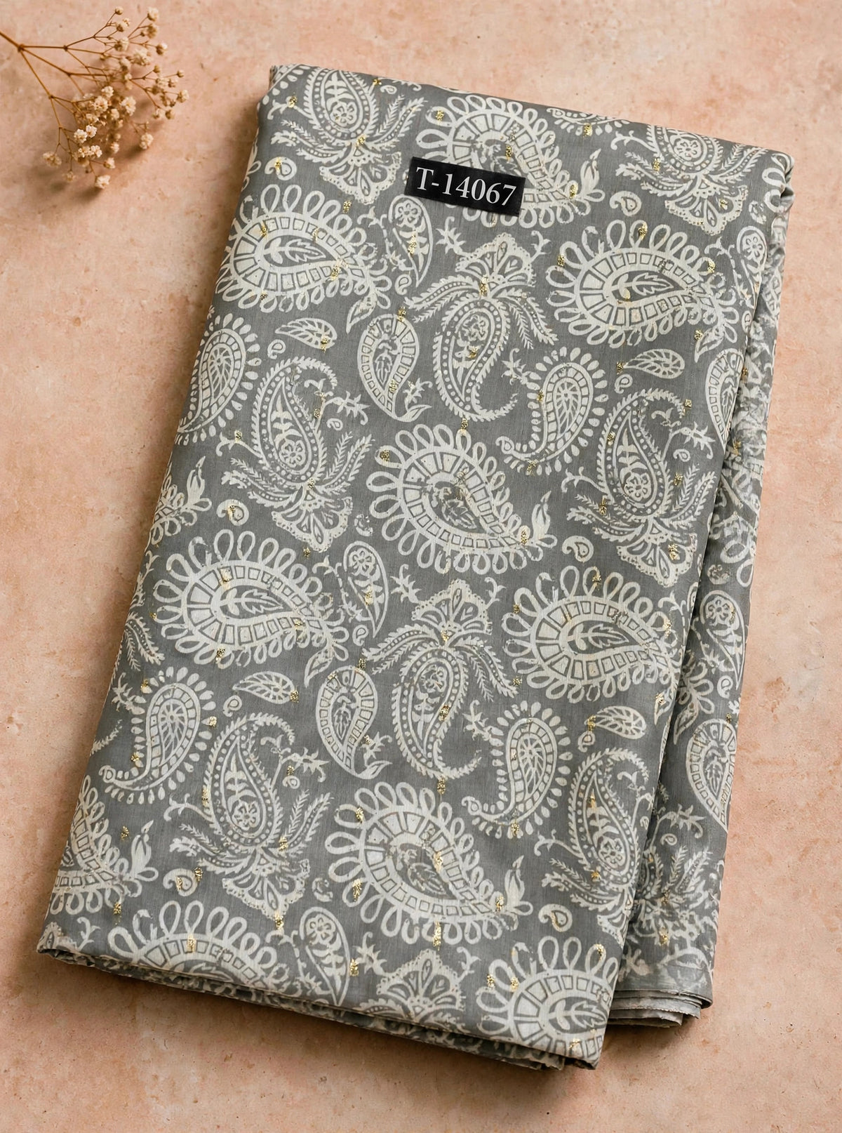 Wholesale T-14067 Paisley Prints On Chanderi Butta Fabric - CHANDERI BUTTA | The Wardrobe Fabrics