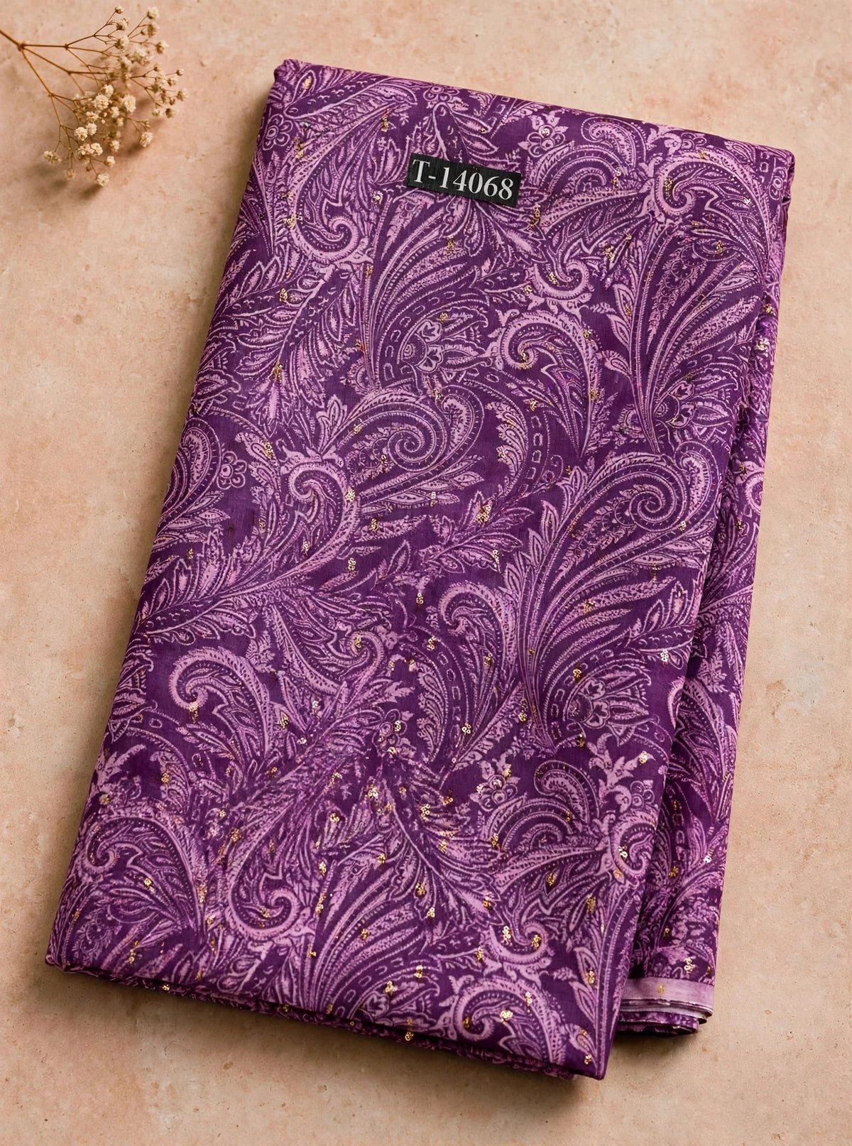 Wholesale T-14068 Paisley Prints On Chanderi Butta Fabric - CHANDERI BUTTA | The Wardrobe Fabrics