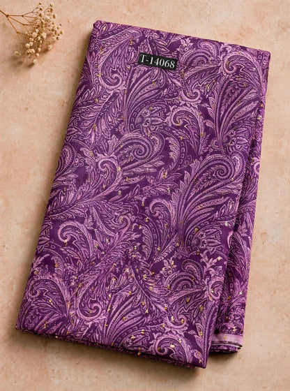 Wholesale T-14068 Paisley Prints On Chanderi Butta Fabric - CHANDERI BUTTA | The Wardrobe Fabrics