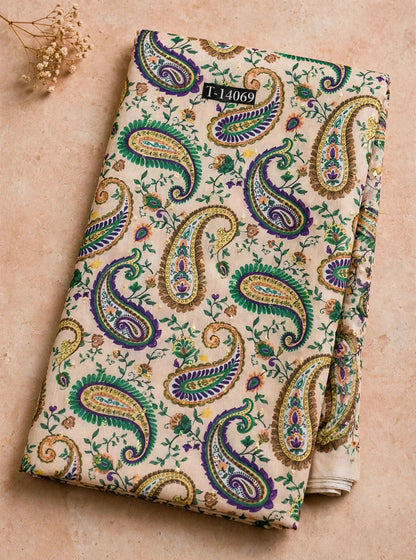 Wholesale T-14069 Paisley Prints On Chanderi Butta Fabric - CHANDERI BUTTA | The Wardrobe Fabrics
