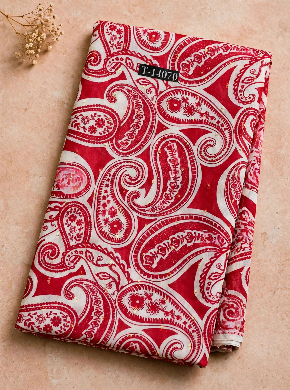 Wholesale T-14070 Paisley Prints On Chanderi Butta Fabric - CHANDERI BUTTA | The Wardrobe Fabrics