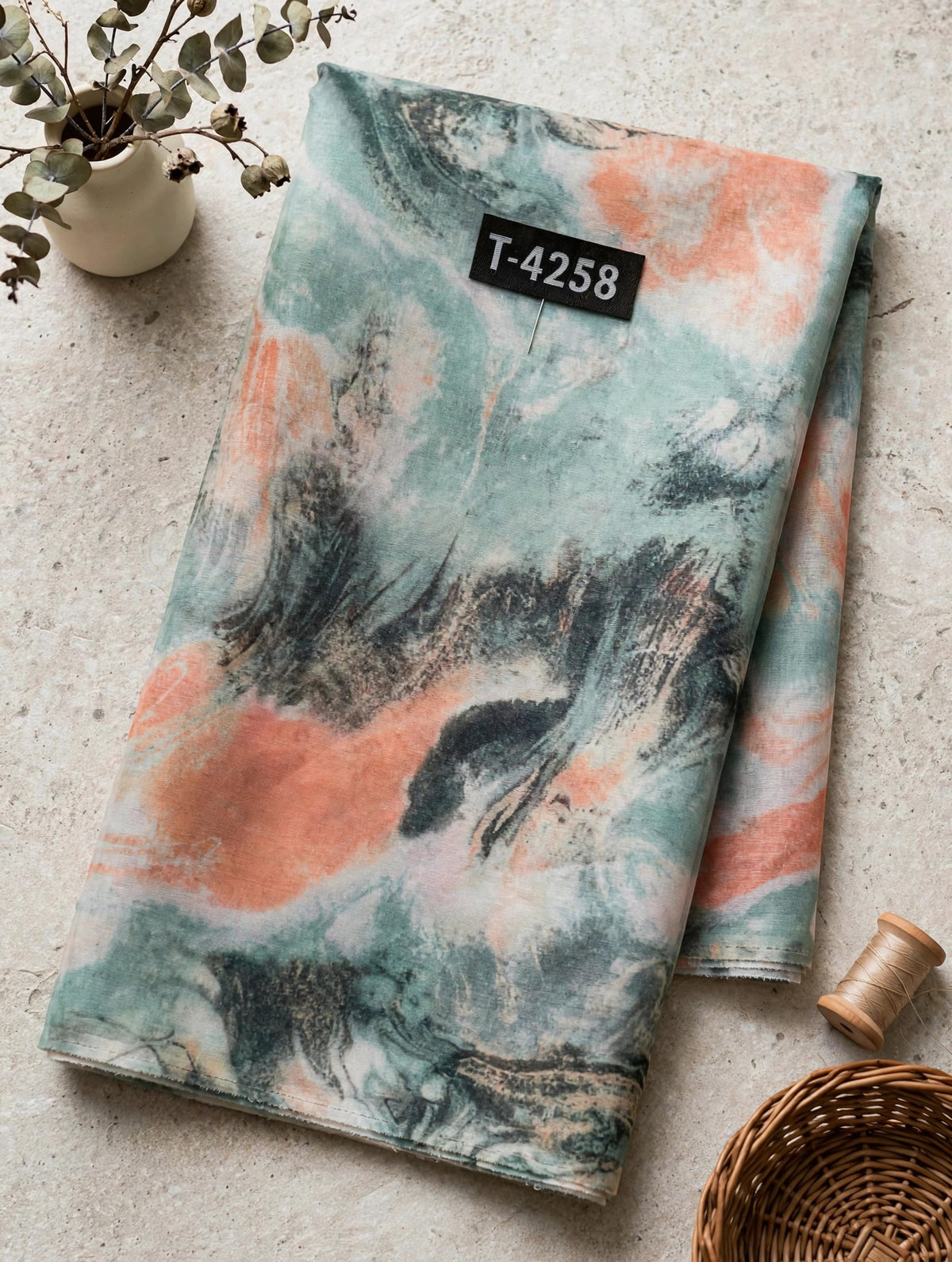 Wholesale T-4258 Organza Marble Prints - ORGANZA | The Wardrobe Fabrics