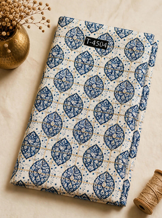Wholesale T-4504 Silky Print On Linen Checks With Jari - LINEN | The Wardrobe Fabrics