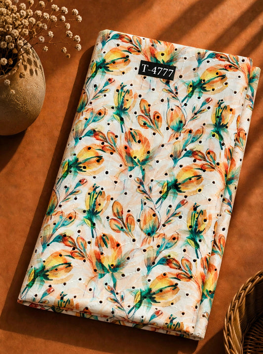 Wholesale T-4777 Cotton Hakoba Chicken Florals Prints - COTTON HAKOBA | The Wardrobe Fabrics