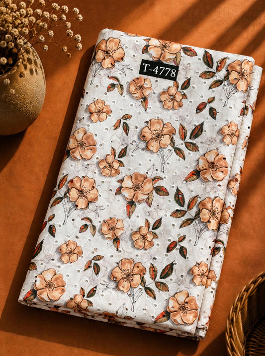 Wholesale T-4778 Cotton Hakoba Chicken Florals Prints - COTTON HAKOBA | The Wardrobe Fabrics