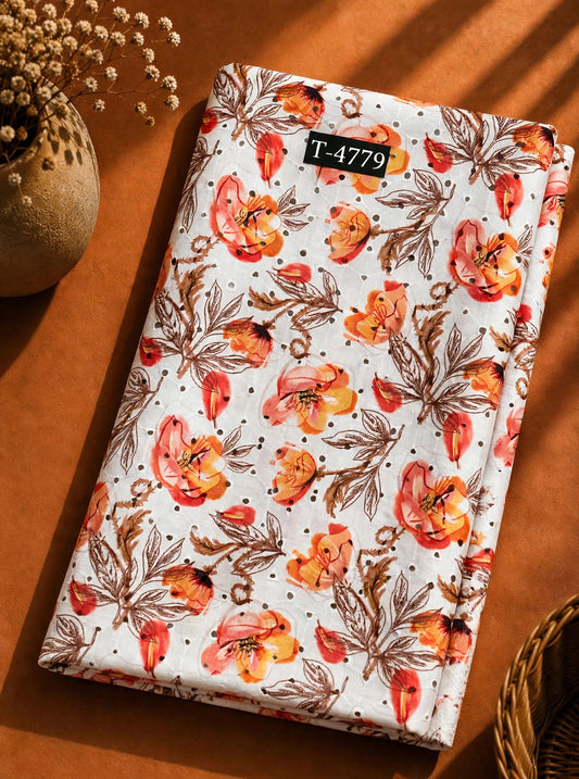 Wholesale T-4779 Cotton Hakoba Chicken Florals Prints - COTTON HAKOBA | The Wardrobe Fabrics