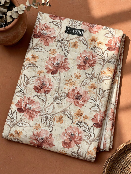 Wholesale T-4780 Cotton Hakoba Chicken Florals Prints - COTTON HAKOBA | The Wardrobe Fabrics