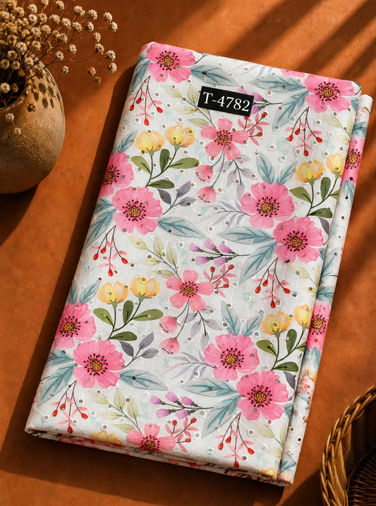 Wholesale T-4782 Cotton Hakoba Chicken Florals Prints - COTTON HAKOBA | The Wardrobe Fabrics