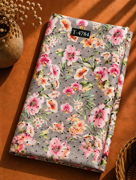 Wholesale T-4784 Cotton Hakoba Chicken Florals Prints - COTTON HAKOBA | The Wardrobe Fabrics