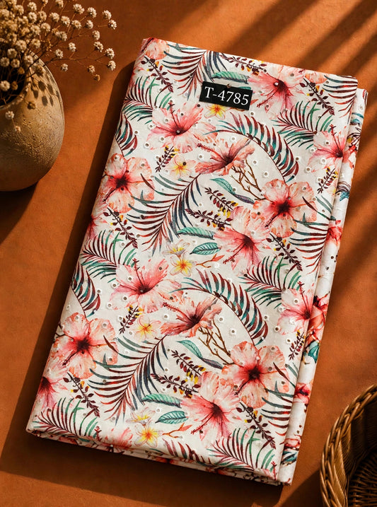 Wholesale T-4785 Cotton Hakoba Chicken Florals Prints - COTTON HAKOBA | The Wardrobe Fabrics