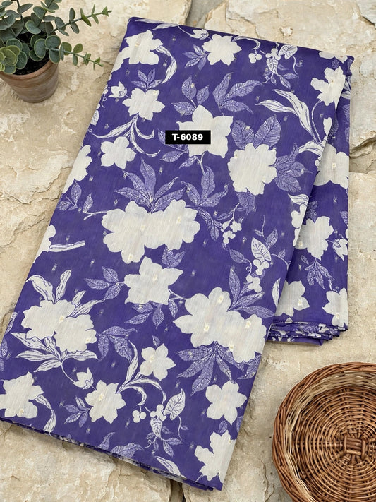Wholesale T-6089 Floral Print On Chanderi Jari Butti - CHANDERI | The Wardrobe Fabrics