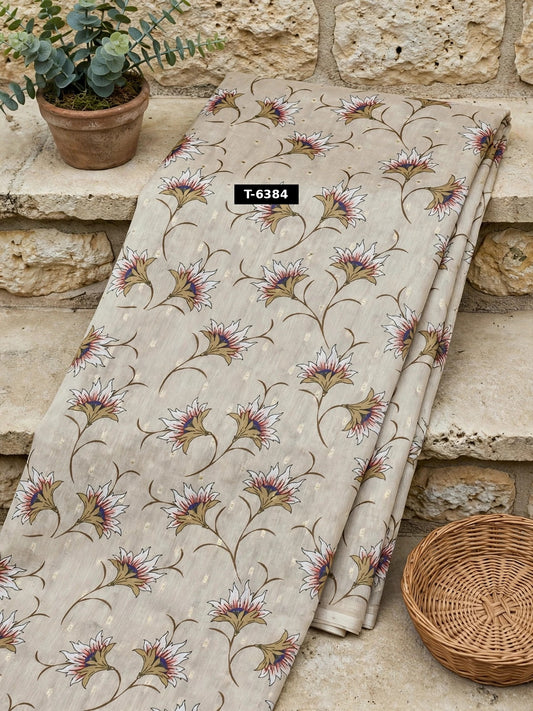 Wholesale T-6384 Chanderi Jacquard Butti Prints - CHANDERI | The Wardrobe Fabrics