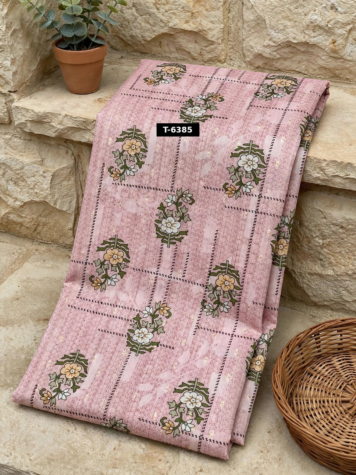 Wholesale T-6385 Chanderi Jacquard Butti Prints - CHANDERI | The Wardrobe Fabrics
