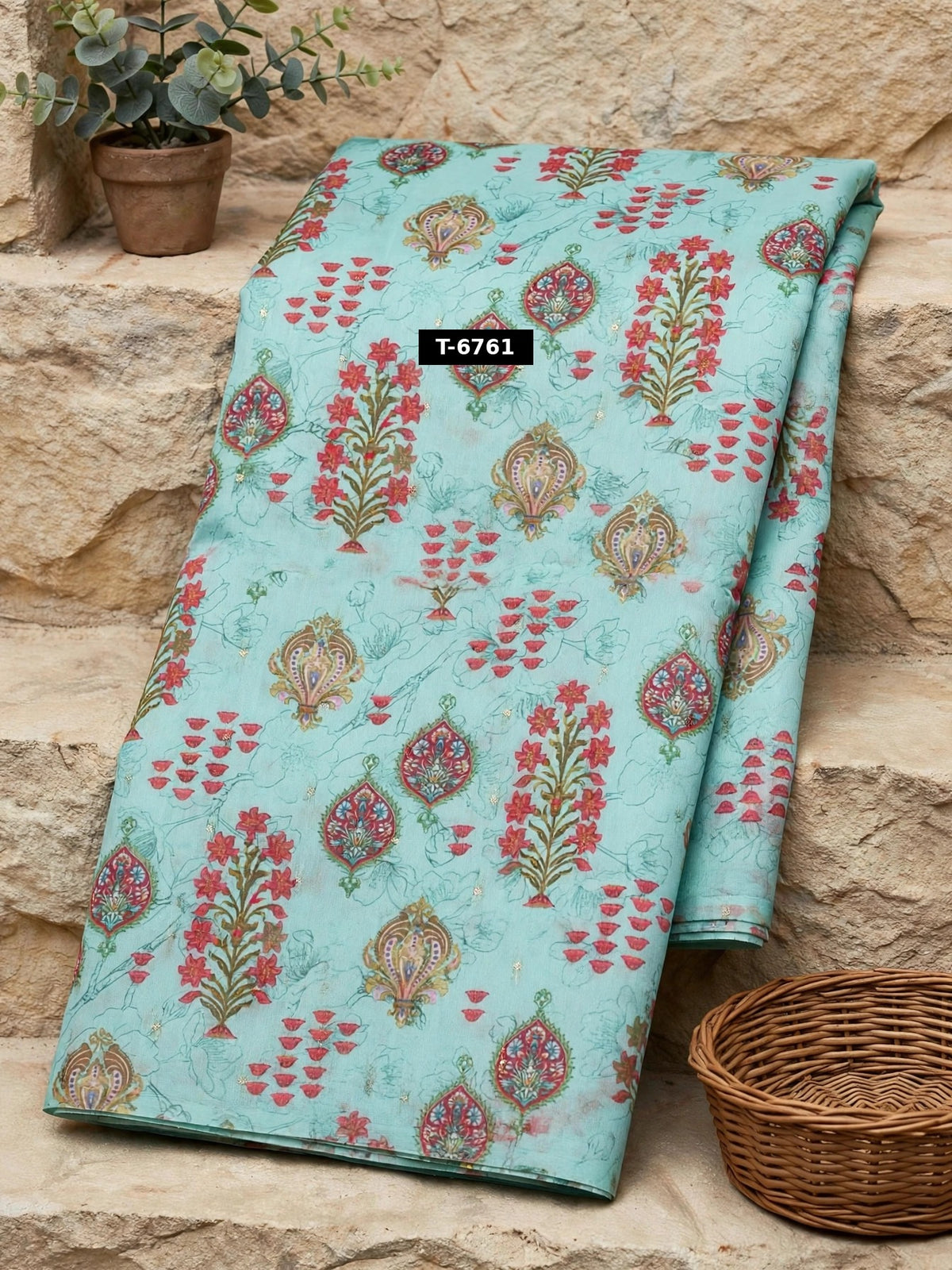 Wholesale T-6761 Chanderi Jacquard Butti Prints - CHANDERI | The Wardrobe Fabrics
