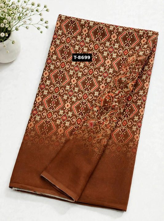 Wholesale T-8699 PATOLA PRINTS WITH BORDER ON CHIFFON - CHIFFON | The Wardrobe Fabrics