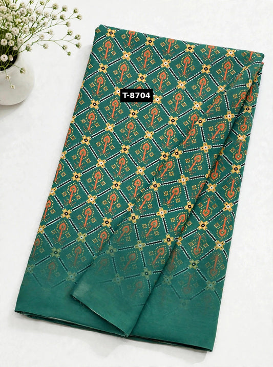 Wholesale T-8704 PATOLA PRINTS WITH BORDER ON CHIFFON - CHIFFON | The Wardrobe Fabrics