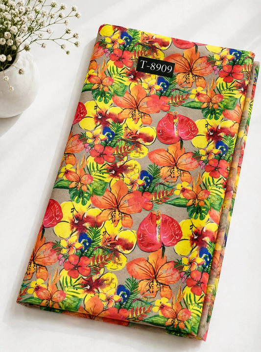 Wholesale T-8909 Blossom Prints On Chiffon - CHIFFON | The Wardrobe Fabrics