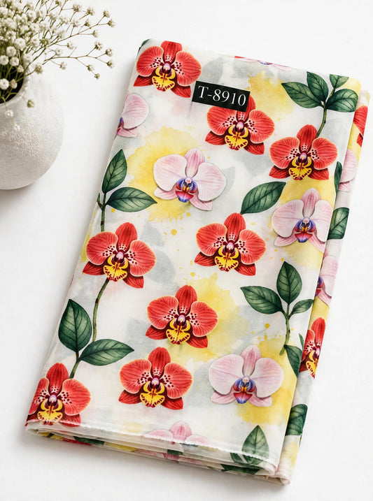 Wholesale T-8910 Blossom Prints On Chiffon - CHIFFON | The Wardrobe Fabrics