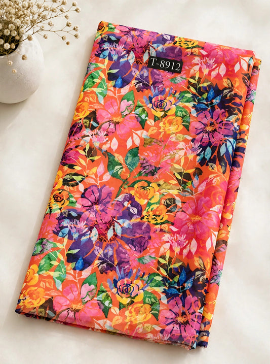 Wholesale T-8912 Blossom Prints On Chiffon - CHIFFON | The Wardrobe Fabrics