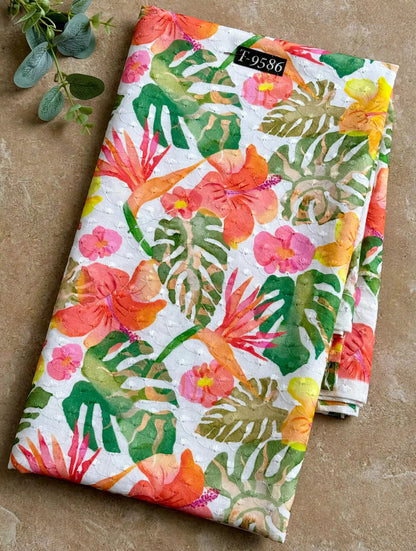 Wholesale T-9586 Floral Abstract Cotton Embroidery Fabrics - COTTON EMBROIDERY | The Wardrobe Fabrics