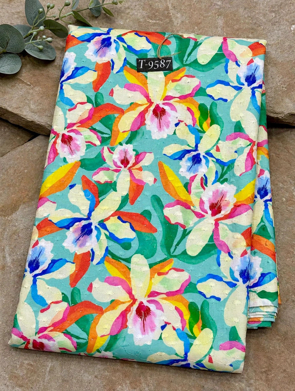 Wholesale T-9587 Floral Abstract Cotton Embroidery Fabrics - COTTON EMBROIDERY | The Wardrobe Fabrics