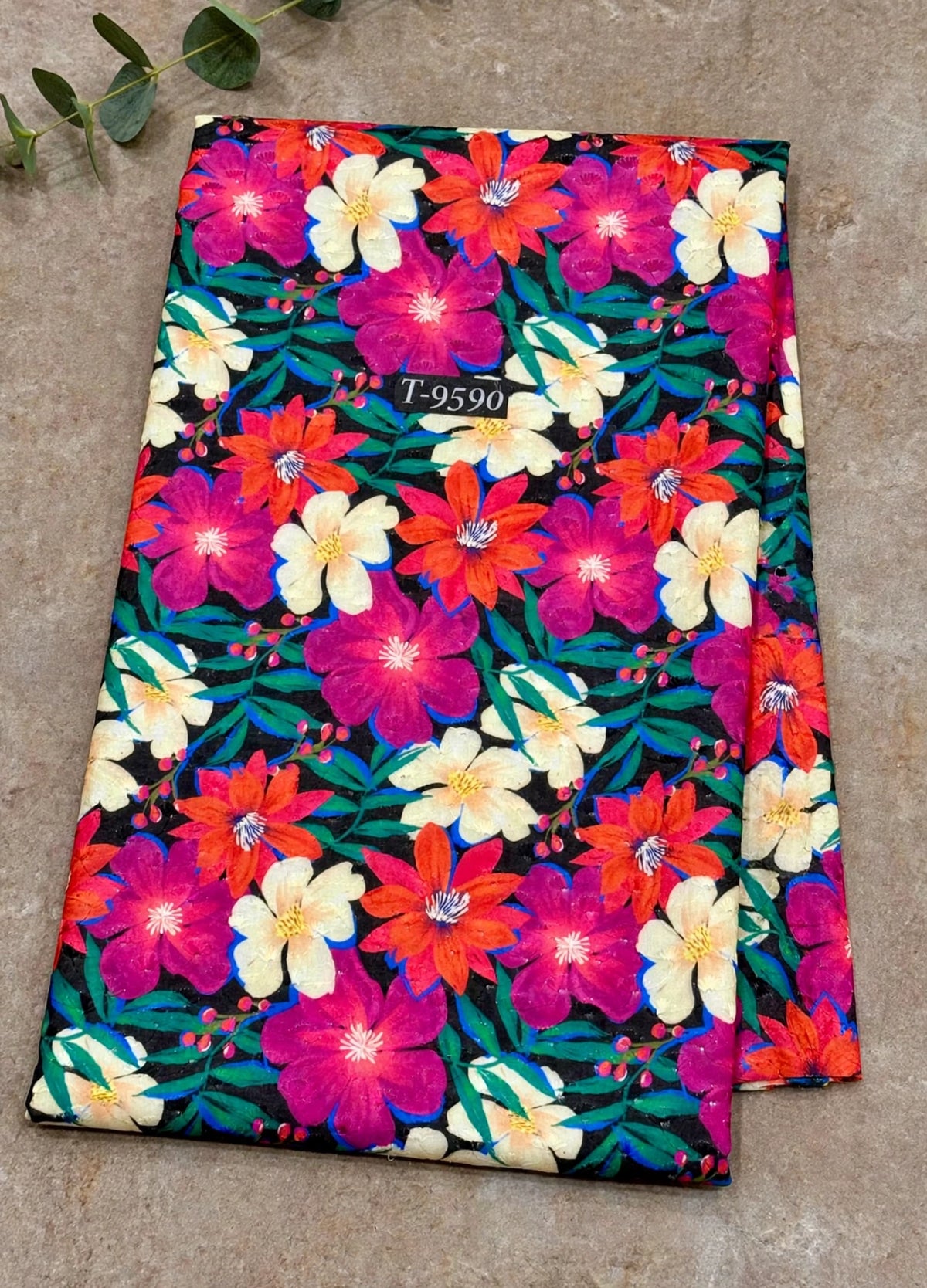 Wholesale T-9590 Floral Abstract Cotton Embroidery Fabrics - COTTON EMBROIDERY | The Wardrobe Fabrics