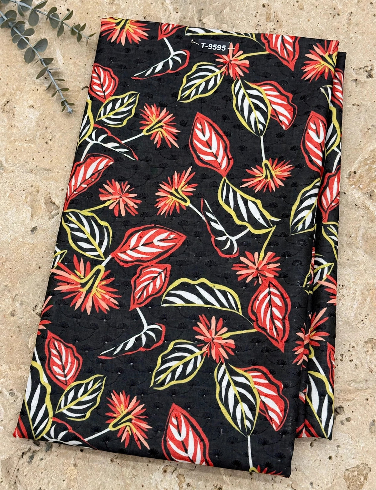 Wholesale T-9595 Floral Abstract Cotton Embroidery Fabrics - COTTON EMBROIDERY | The Wardrobe Fabrics