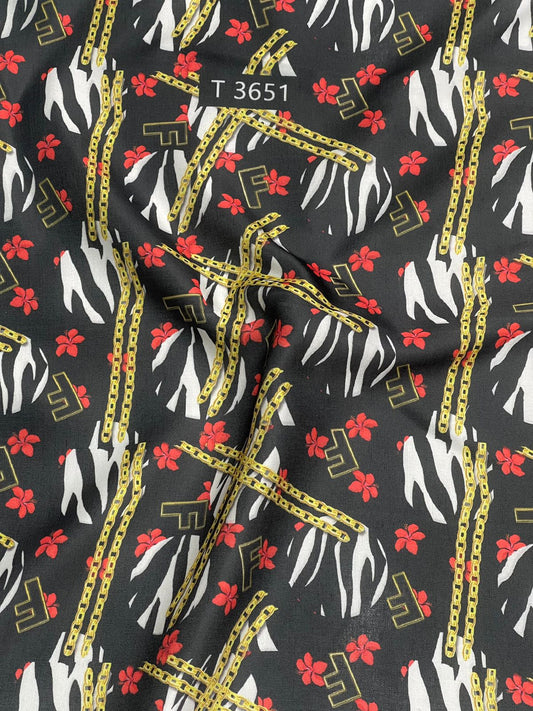 BRAND PRINTS ON MODAL SATIN